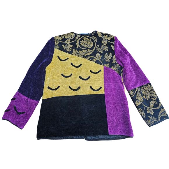 VINTAGE INDIGO MOON JACKET PURPLE PAISLEY PATCHWORK COLOR - Picture 12 of 12